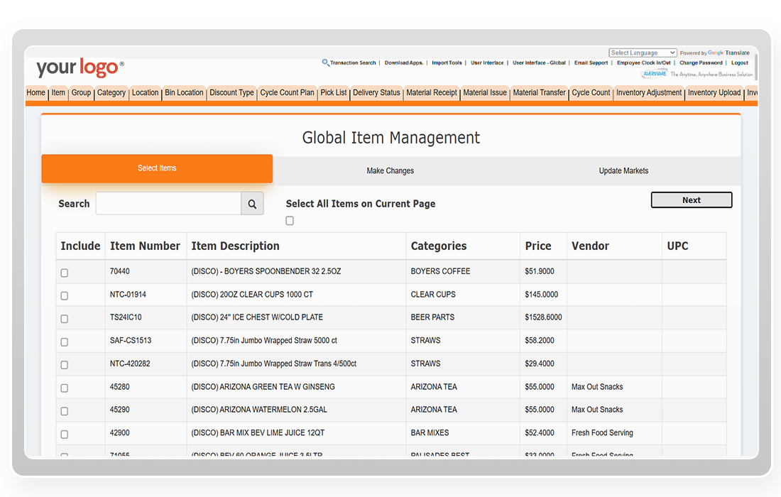 Averiware Centralized Inventory Platform