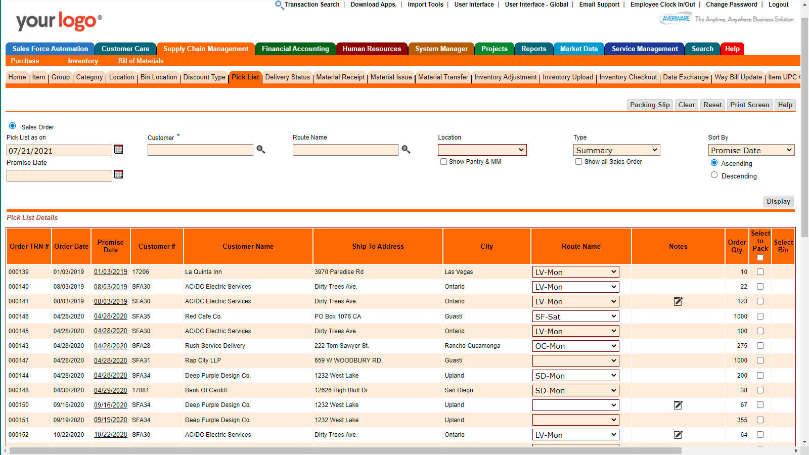 ERP Supply Chain Management Software
